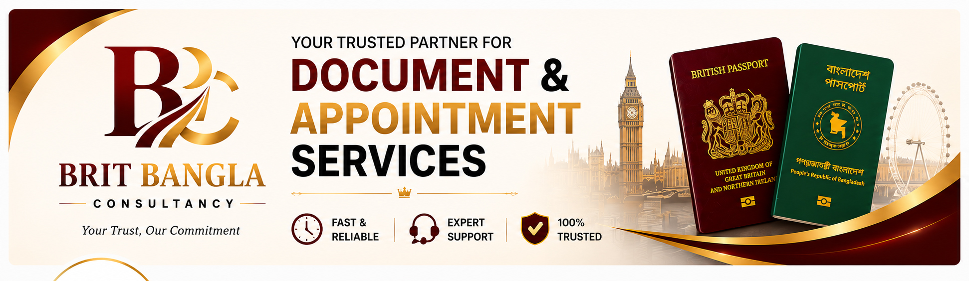 Brit Bangla Consultancy document and appointment services banner